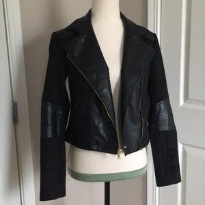 Express / Faux Suede & Leather Moto Jacket
